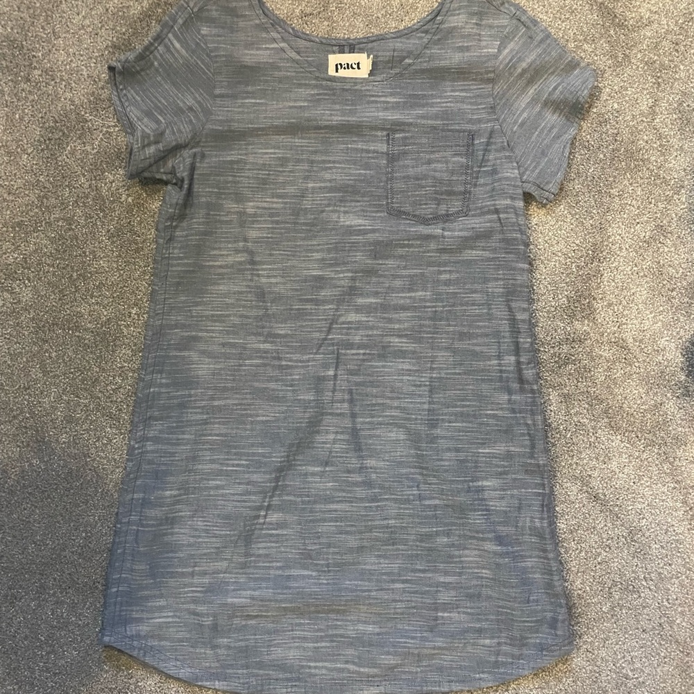 Pact Chambray T Shirt Dress NWOT